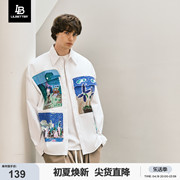 lilbetter刘宇同款衬衫，男宽松休闲长袖，涂鸦印花时尚都市衬衣