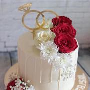 网红Diamond Ring Wedding Cake Decoration Acrylic Cake Topper