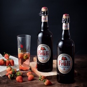 芙力草莓比利时啤酒大瓶装进口精酿低度女士果味酒送专用杯750m