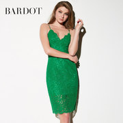 Bardot春夏款蕾丝吊带透视裙摆中长款晚宴礼服连衣裙53074DB1