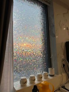 神仙彩虹膜!网红厨房窗户，玻璃贴纸防窥窗纸，透光不透明磨砂玻璃膜