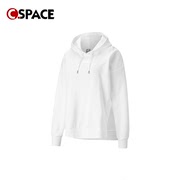 cspacepumaher白色纯色，运动抽绳连帽套头卫衣847688-02
