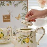 YOOFUN英式田园陶瓷下午茶具茶壶茶杯咖啡壶咖啡杯套装家用送礼