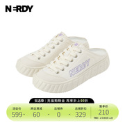 nerdy2024春夏经典logo休闲鞋，男女同款无跟懒人帆布拖鞋潮牌