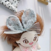 a2003铝丝兔耳朵，凹造型立夹蝴蝶结，顶夹蕾丝纱纱鸭嘴夹