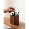 。梵瀚办公室木质笔筒刻字定制新年礼物桌面收纳盒黑胡桃木笔桶