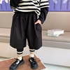 团子麻麻男童裤子，秋冬韩版休闲假两件拼接儿童中小童加绒长裤
