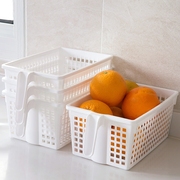 日本橱柜杂物收纳篮带把手厨房收纳筐长方形塑料筐桌面零食整理盒