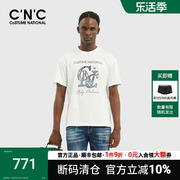 CNC男装奥莱圆领上衣春夏轻奢个性印花logo图案短袖T恤男