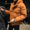 男士冬季面包服羽绒棉外套，短款加厚棉衣，橘色潮流棉服韩版棉袄连帽