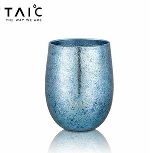 TAIC钛度纯钛水杯子情侣款茶杯双层保温牛奶咖啡杯果汁随手圆融杯