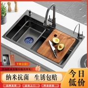 万科sus304加厚不锈钢厨房水槽，大单槽家用手工洗菜盆洗碗槽洗菜池