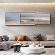 油画客厅装饰画抽象画沙发背景墙挂画现代简约高级W感卧室房间壁