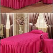 美容床罩四件套SPA美容院粉紫色按摩方圆梯形头夹V棉被套推拿床单