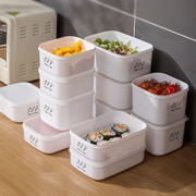塑料冰箱保鲜盒带饭专用微波炉加热食品级饭盒，长方形便当盒子水果