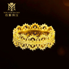 名媛珠宝足金古法戒指足金，情侣对戒古法，花丝珐琅彩直播专拍
