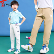 儿童高尔夫球服装 男童夏季长裤 中大童休闲运动裤子 薄款学生裤