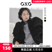 GXG奥莱 22年男双色仿羊羔毛拼接假两件夹克外套保暖舒适冬季