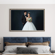定制婚纱照相框放大挂墙洗照片加全家福相片打印主床头结婚照制作