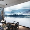 5d新中式禅意山水8d立体壁纸客厅沙发电视，背景墙18d高端轻奢壁画