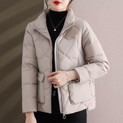 款中年羽绒棉服女短冬厚季立领(季立领)修身时尚显瘦保暖棉衣外套