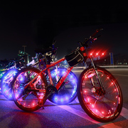 自行车灯山地车尾灯风火轮警示灯，夜骑灯死飞单车装备车圈灯辐条灯