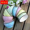 富彩陶瓷彩色8只装碗组合餐具碗碟套装家用利比式陶瓷碗盘