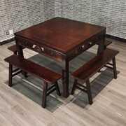 老式小方桌棋牌桌四方桌八仙桌老式农村中式复古桌子商用实木餐桌