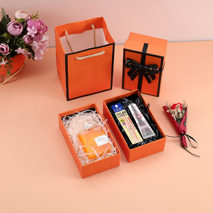 爱马橙色伴手礼盒婚庆，喜糖盒唇膏盒，香水护手霜创意礼物口红包装盒