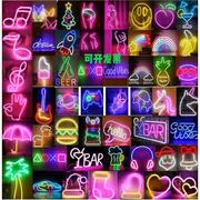 led霓虹灯酒吧商店装饰灯创意，电竞发光灯，氛围灯汉堡浪漫布置彩灯