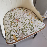 高档马蹄形餐椅坐垫防滑加厚欧式椅垫北欧凳子坐垫四季通用可定制
