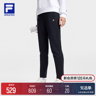 FILA 斐乐女士针织长裤2023冬季基础简约抗菌健身运动裤