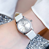 香港古欧guou石英表水钻带日历，小表盘手表灰色系真皮带价手表