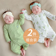 新生婴儿儿衣服0-3月春秋婴儿连体衣59码初生儿和尚服52码秋冬季