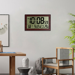桌面电子钟挂墙时钟大字夜光，数字闹钟温湿度，钟多功能日历表客