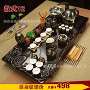 茶具套装四合一电炉陶瓷，紫砂功夫整套茶具，木茶盘茶海茶台