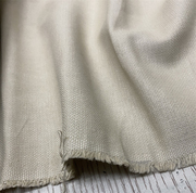 日本进口浅卡其色加厚编织肌理，砂洗亚麻面料，设计师外套风衣布料