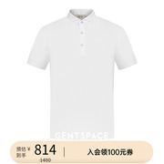 GENTSPACE夏季白色polo领短袖T恤
