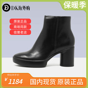 Ecco爱步女靴秋冬款高跟短筒女靴粗跟时装女鞋型塑207713国内