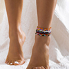 10件套彩色弹力米珠脚链套装 欧美夏季ins时尚网红沙滩度假脚饰品