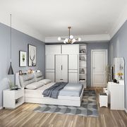 北欧卧室套房家具主卧套装组合1.5米床头柜床垫1.8米衣柜妆台