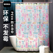 默玛peva浴帘防水加厚防霉卫生间浴帘布，隔断帘卡通韩国浴室用品