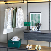高端绿色系样板房衣帽间装饰品摆件连衣裙衣柜子包包衣服收纳道具