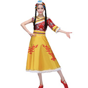 成人西藏演出广场民族，风藏族舞蹈服装套装女过臀紧身型健身衣