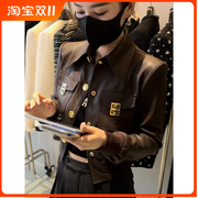 韩版小众设计感帅气超酷机车皮衣外套，女短款2023年秋冬皮夹克
