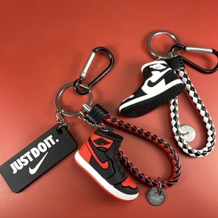 潮人立体球鞋AJ钥匙扣包包情侣挂件创意迷你3D小鞋子汽车钥匙链扣