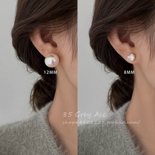 珍珠纯银耳钉女2024年潮名媛网红气质耳饰品高级感养耳洞耳环