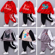 儿童卫衣套装秋装，2024男女童运动服，宝宝时候韩版两件套0-6岁