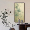 新中式手绘油画竹子，客厅玄关装饰画节节高升，书房壁画竹报平安