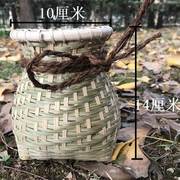 采茶背篓袋子竹篓手工编织鱼篓花盆竹筐采茶神器篮子竹编制品便携
